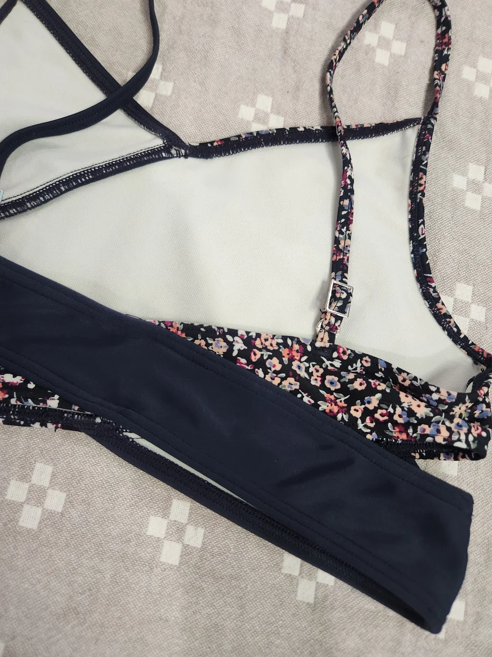 Abercrombie Floral & Navy bikini top kids 15 16